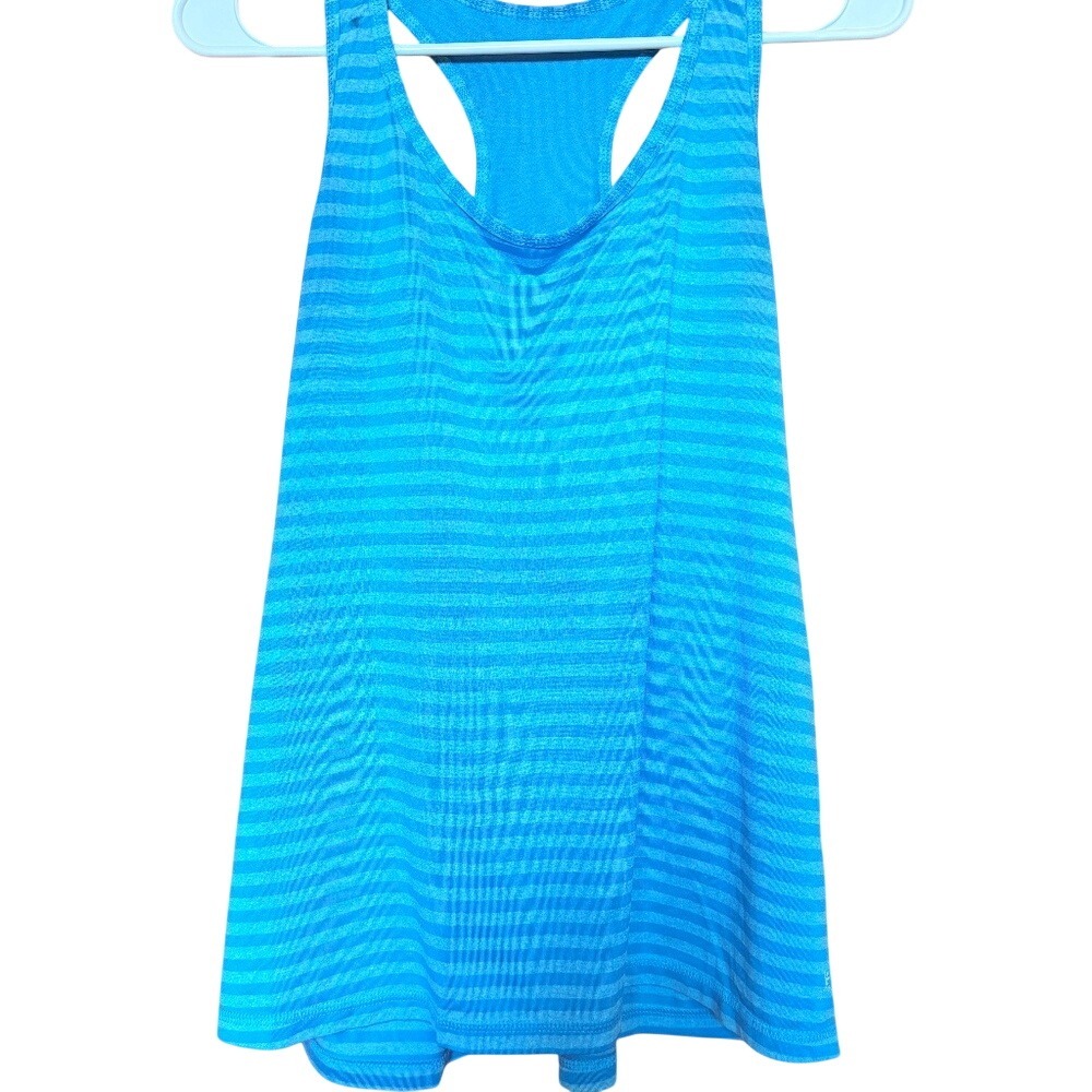Danskin Now Womens Striped Racerback Tank Top Bundle Blue Turquoise 2pk Large